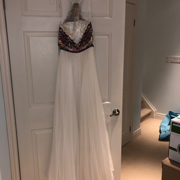 Sherri Hill Floral White Dress - Picture 4 of 5